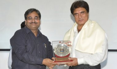 Awarded with  Sh. Raj Babbar, Film Actor and Politician