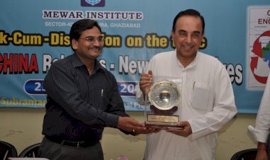 Awarded with  Sh. Dr.Subramanian Swamy, Member of Parliament, Rajya Sabha