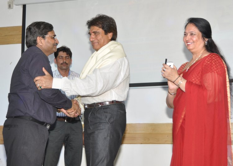 Awarded with  Sh. Raj Babbar, Film Actor and Politician