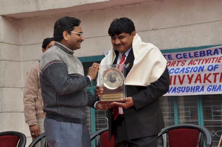 Awarded with  Sh. Sushil Rajput, Sportmen