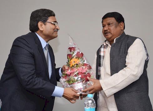 Awarded with  Sh. Jual Oram, Member of the Lok Sabha