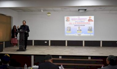 Visit of Dr. J.C Chaudhry, Chairman of Aakash Education Services Ltd. (AESL) at Mewar University Campus (Chittorgarh).