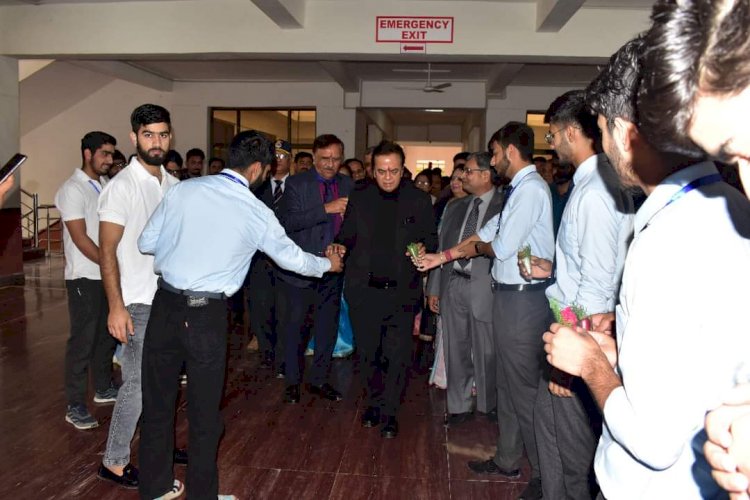 Visit of Dr. J.C Chaudhry, Chairman of Aakash Education Services Ltd. (AESL) at Mewar University Campus (Chittorgarh).